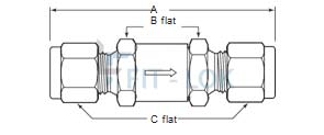 Dimensions of Pneumatic check valve