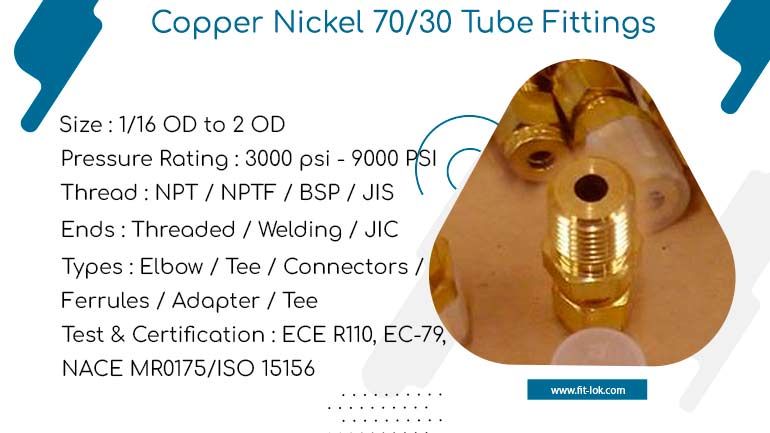 Copper Nickel 70/30 Instrumentation Tube Fittings