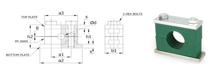 Dimensions of SS Pipe Clamps