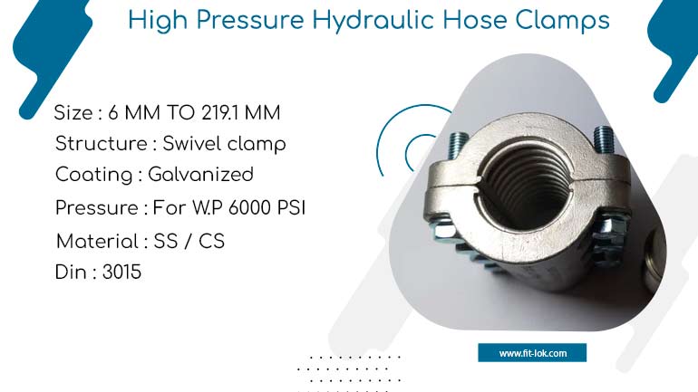 High pressure hydraulic hose clamps