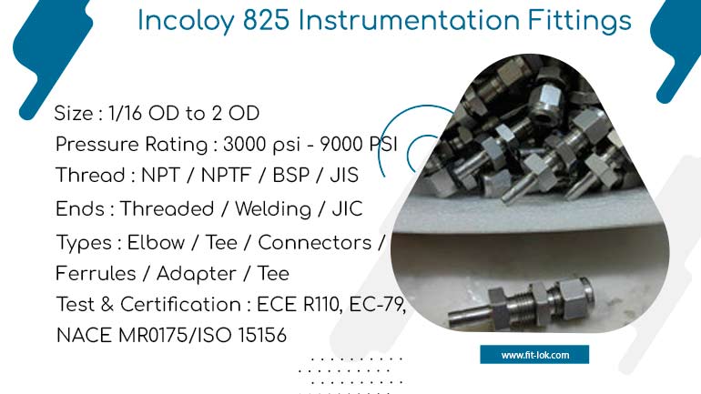 Incoloy 825 tube fittings