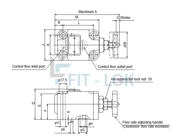 External Dimension Diagram of Intake Throttle Valve