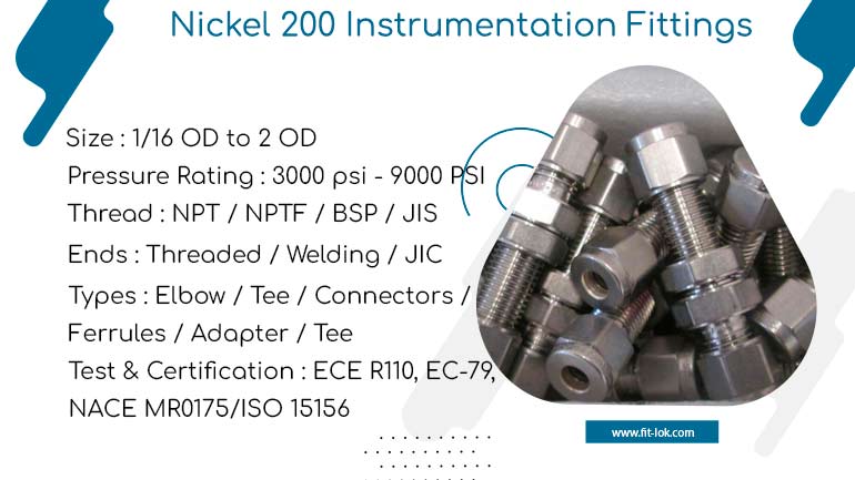 Nickel 200 tube fittings