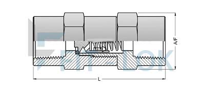 Hastelloy C22 Threaded Check Valve Dimension