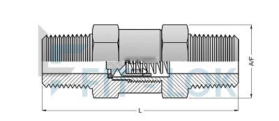 Alloy C22 Male to Male Check valve dimensions