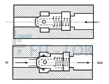 Diagram of Poppet check valve