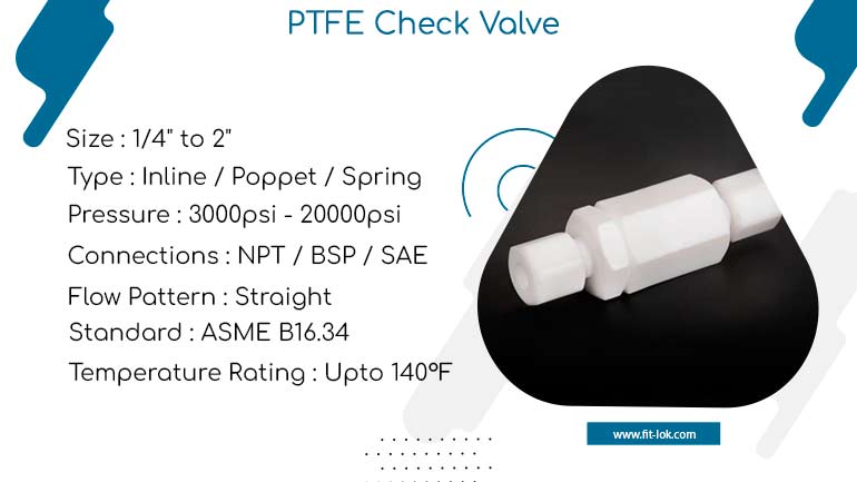 PTFE check valve