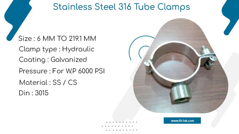 Stainless Steel 316 Tube Clamps
