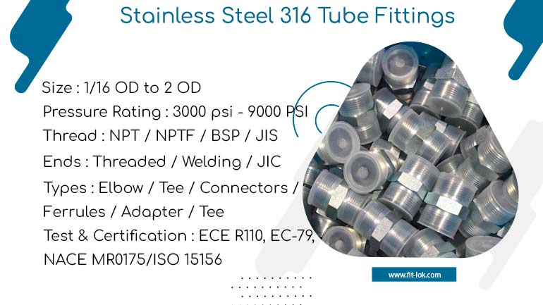 Stainless Steel 316 Instrumentation Tube Fittings