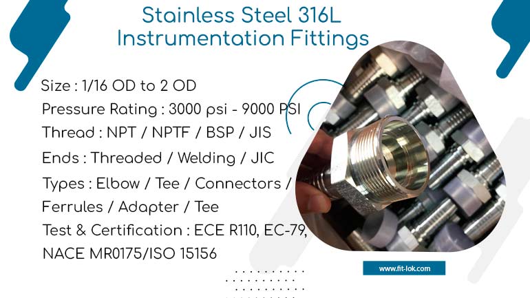 Stainless steel 316L tube fittings