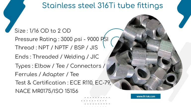 Stainless steel 316Ti tube fittings