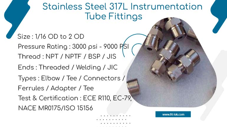 Stainless Steel 317L Instrumentation Tube Fittings