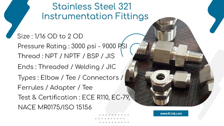Stainless Steel 321 Instrumentation Tube Fittings