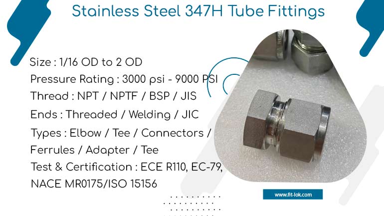 Stainless Steel 347H Instrumentation Tube Fittings