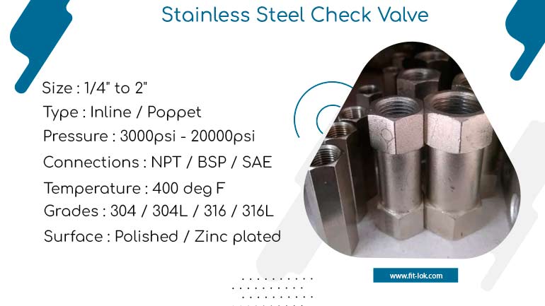 Stainless steel check valve