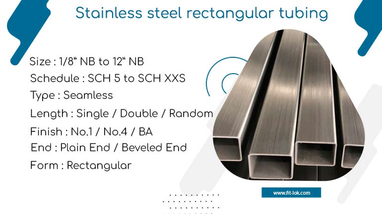 Stainless steel rectangular tubing