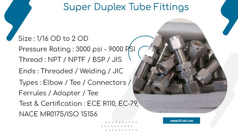 Super duplex 2507 tube fittings