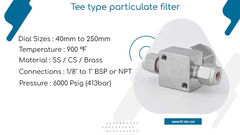 Tee type particulate filter