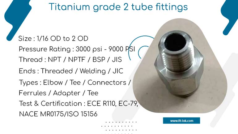 Titanium grade 2 tube fittings