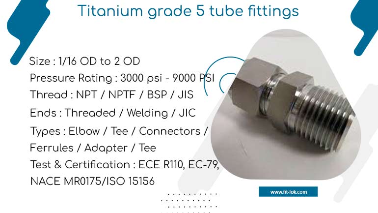 Titanium grade 5 tube fittings