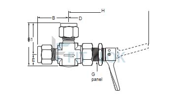 Dimensions of Air toggle valve